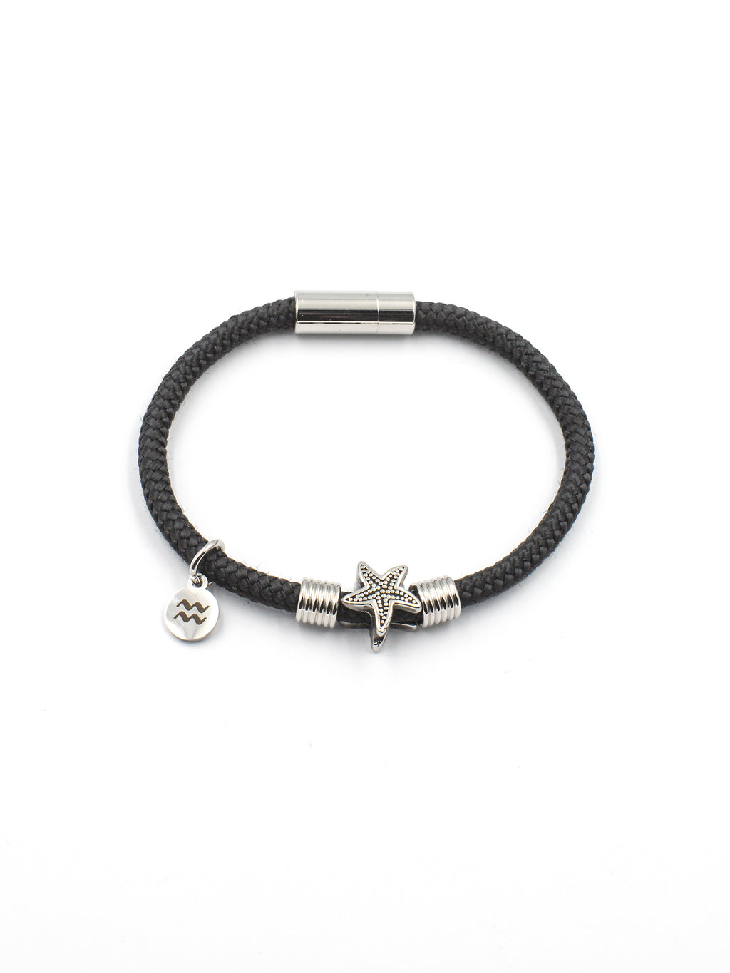 Aqua Beach Starfish Recycled Plastic Bracelet - Black