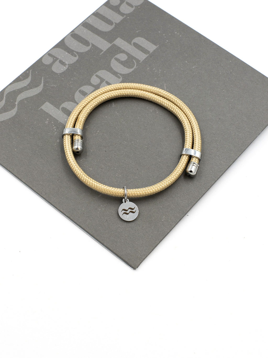 Aqua Beach Recycled Plastic Bracelet Size Adjustable - Sand