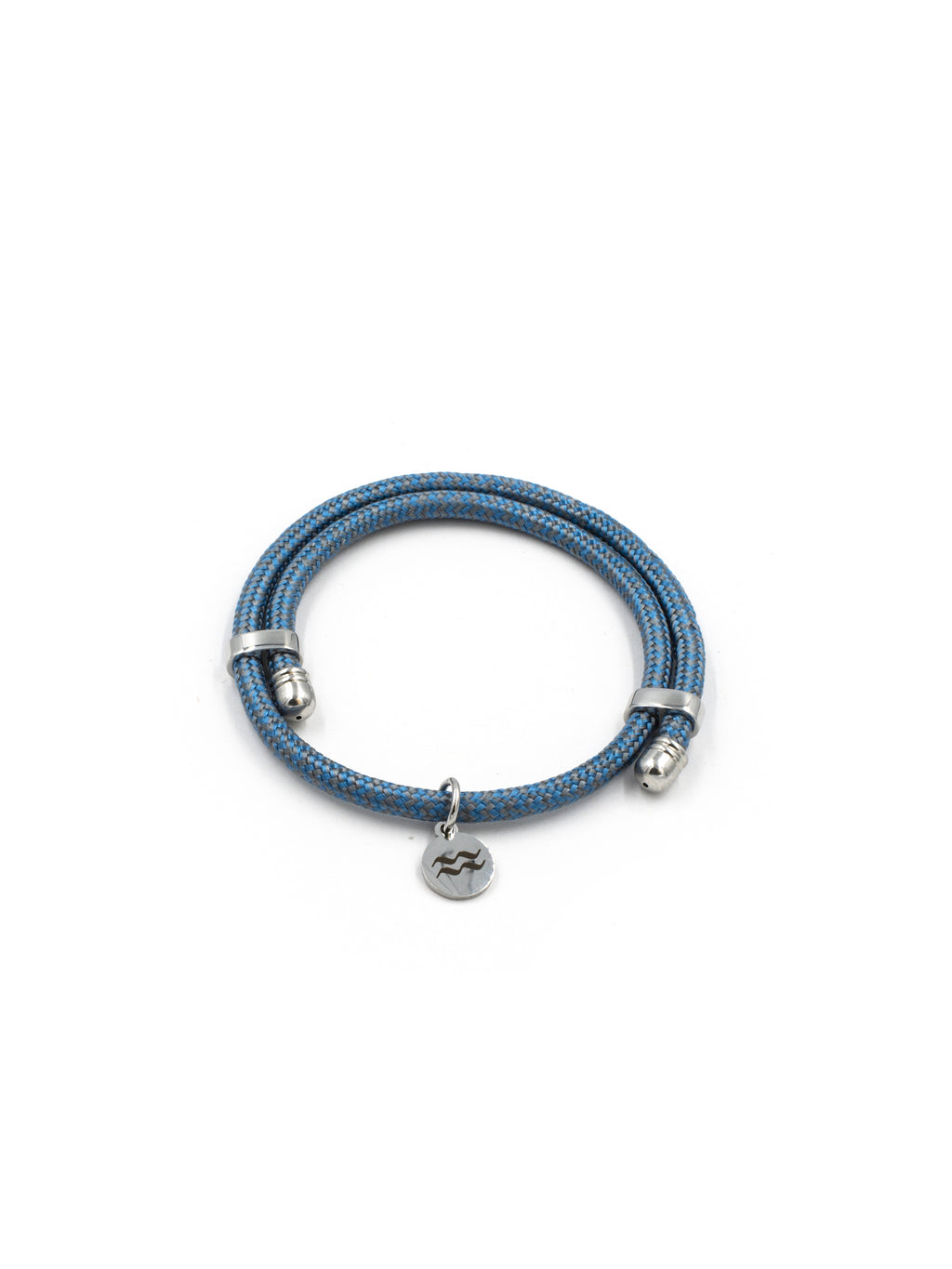 Aqua Beach Recycled Plastic Bracelet Size Adjustable - Blue/Grey