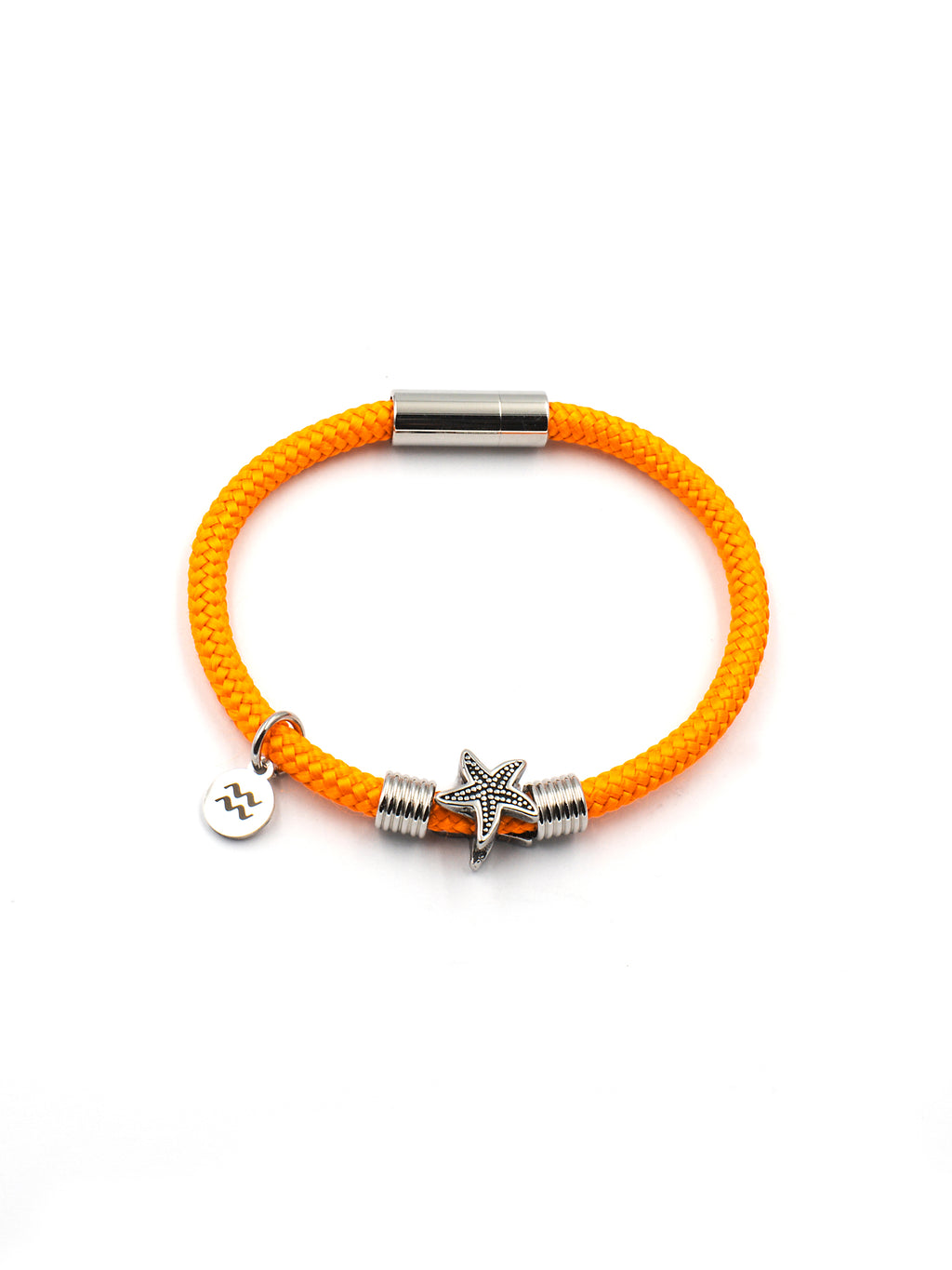 Aqua Beach Starfish Recycled Plastic Bracelet - Bright Orange