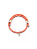 Premium Smooth Leather Bracelet - Coral Red - Size Adjustable