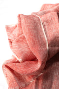 Hand Loomed Linen Scarf Coral Red