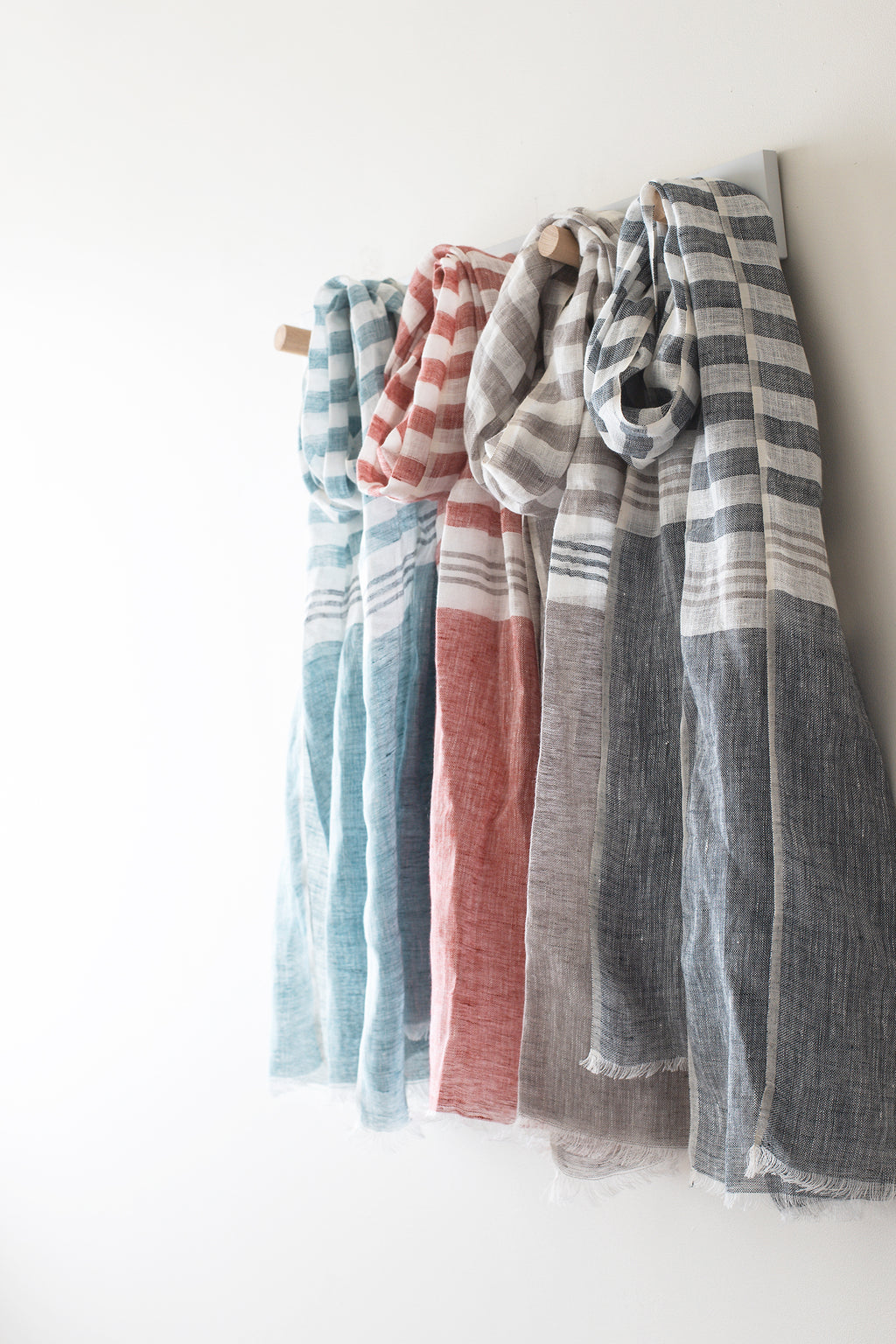 Hand Loomed Linen Scarf Sand Stripes