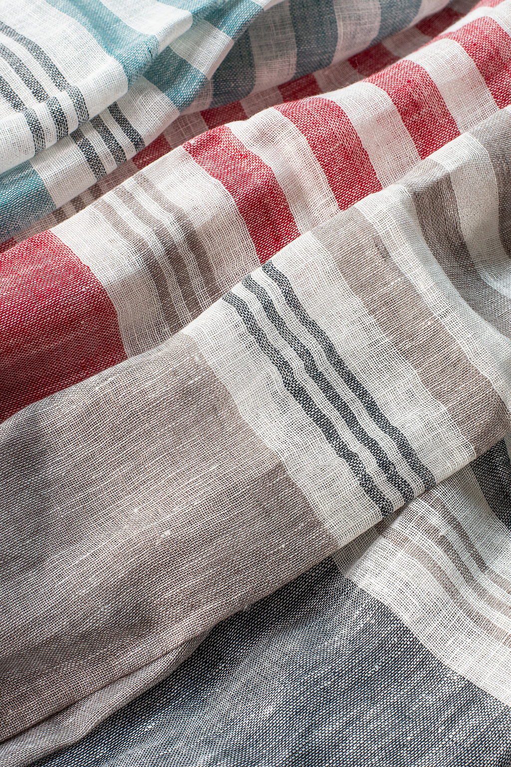 Hand Loomed Linen Scarf Sand Stripes