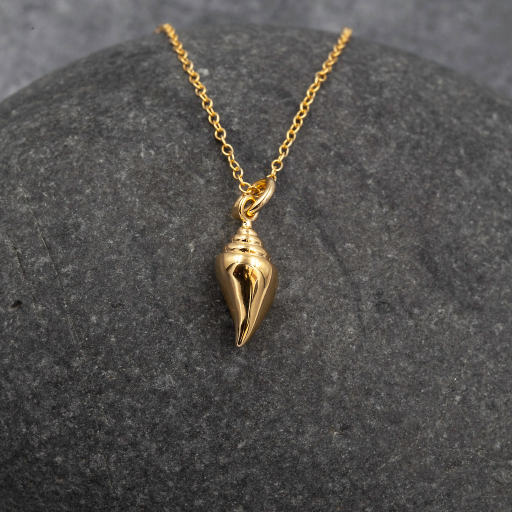 The Sea Shed Tulip Shell Gold Vermeil Sterling Silver Pendant